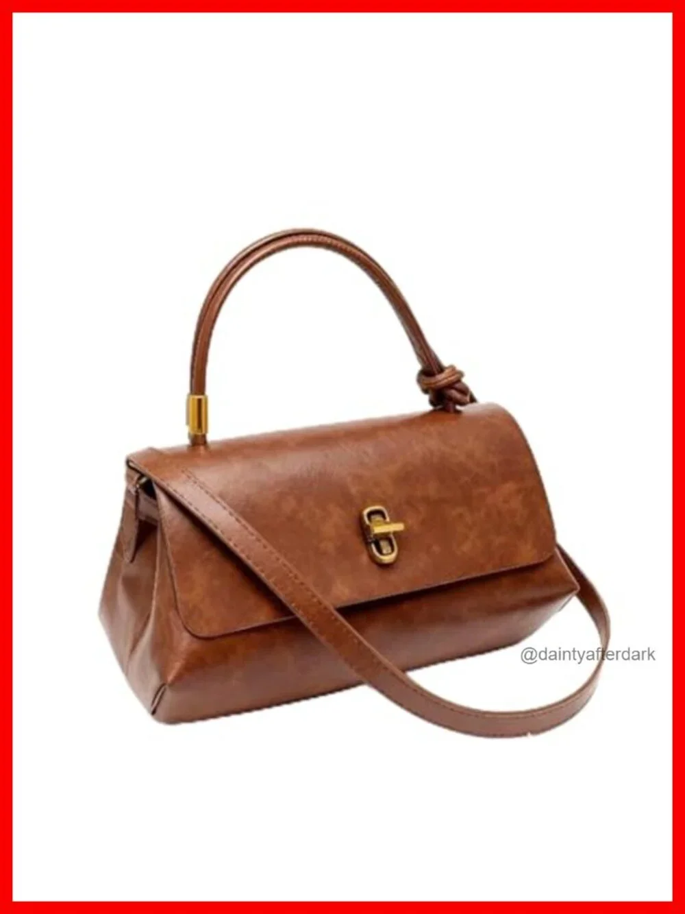 Faux Leather Satchel Crossbody Handbag Women Work Tote Purse Gold Hardware